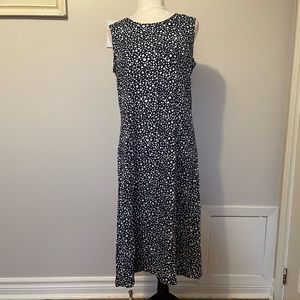 Vintage Blue and White polka dot midi dress